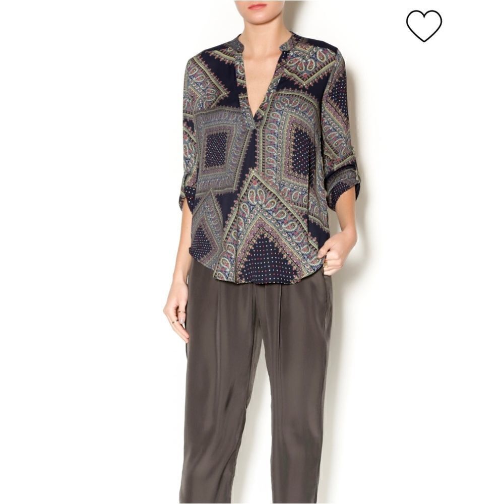 Lush Black & Green Polyester Top (Medium)